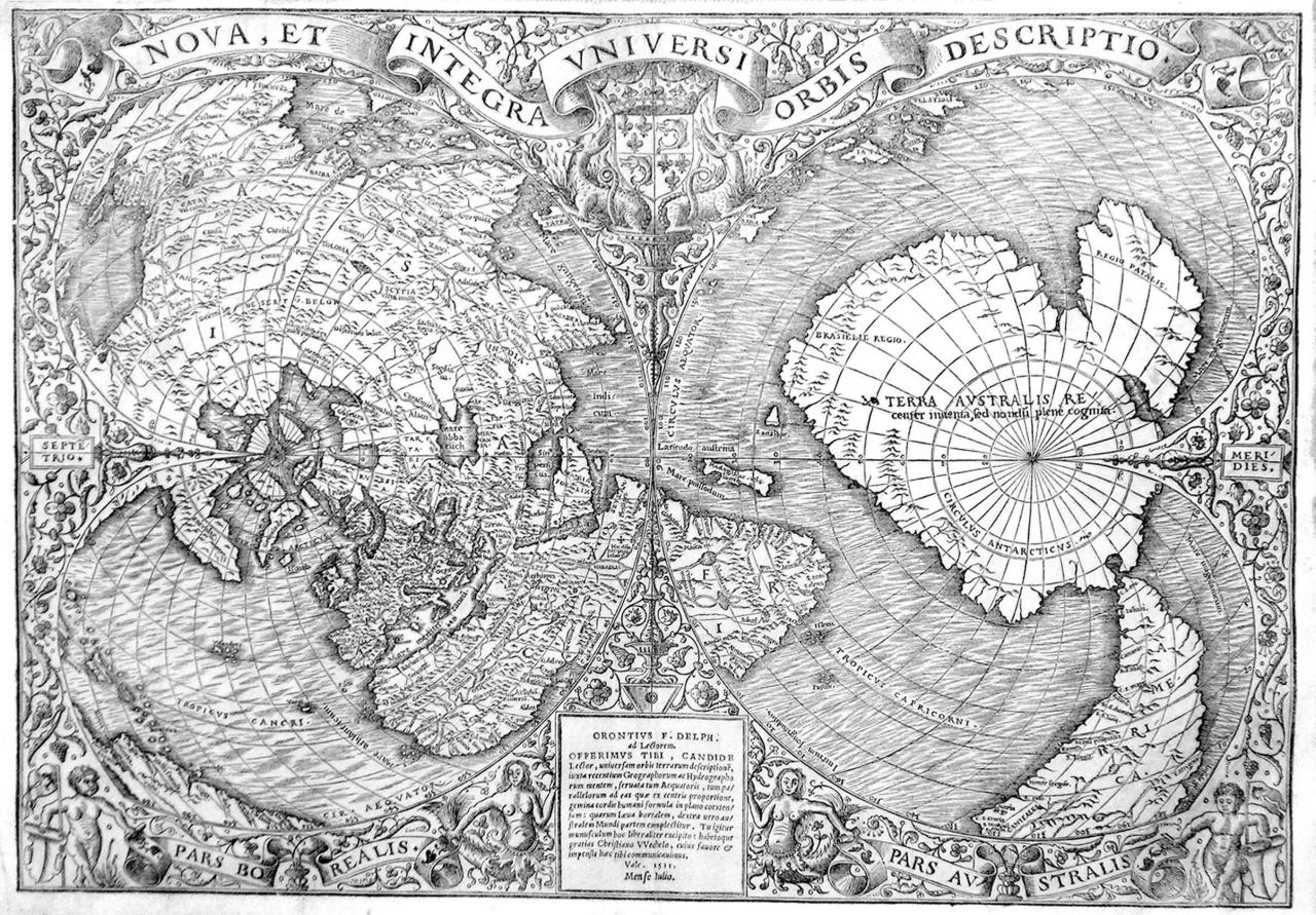 Mapas imposibles: El mapa de Oroncé Finé y globo terraqueo Hunt-Lenox