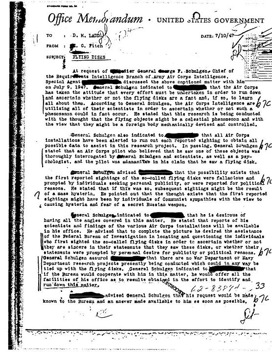 Memorándum de Fitch-Ladd del 10 de julio de 1947, escaneado