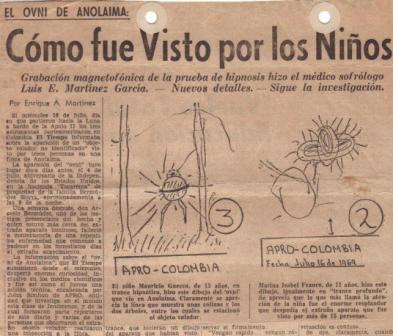 Caso OVNI año 1969 en Colombia. El Caso Arcesio Bermudez  