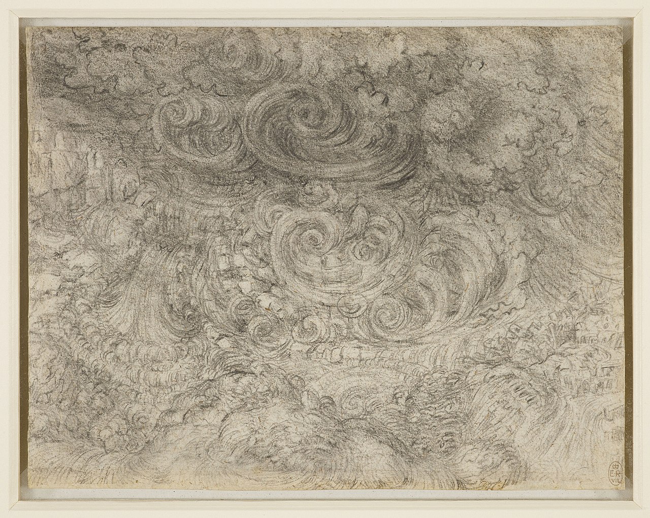 Un diluvio de Leonardo da Vinci c.1517-18. Crédito de la imagen: dominio público