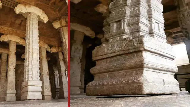 pilar flotante hallado en el templo lepakshi