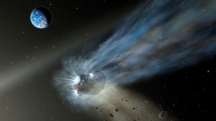 Representación del cometa interestelar Borisov. Algunos investigadores plantean que podría tratarse de una "sonda extraterrestre"