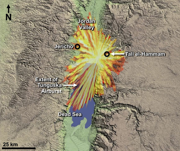 Un impacto del tamaño de Tunguska destruyó la ciudad del valle del Jordán hace 3.670 años